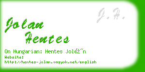 jolan hentes business card